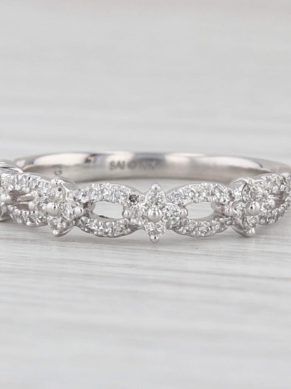 0.40ctw Diamond Wedding Annivesary Stackable Band 10k White Gold Size 7 Ring